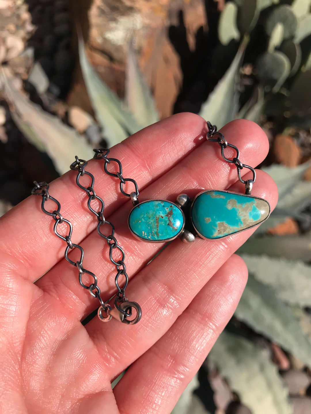The Havana Turquoise Necklace-Necklaces-Calli Co., Turquoise and Silver Jewelry, Native American Handmade, Zuni Tribe, Navajo Tribe, Brock Texas
