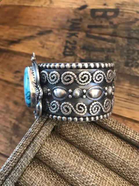 The Muirhead Turquoise Cuff-Bracelets & Cuffs-Calli Co., Turquoise and Silver Jewelry, Native American Handmade, Zuni Tribe, Navajo Tribe, Brock Texas