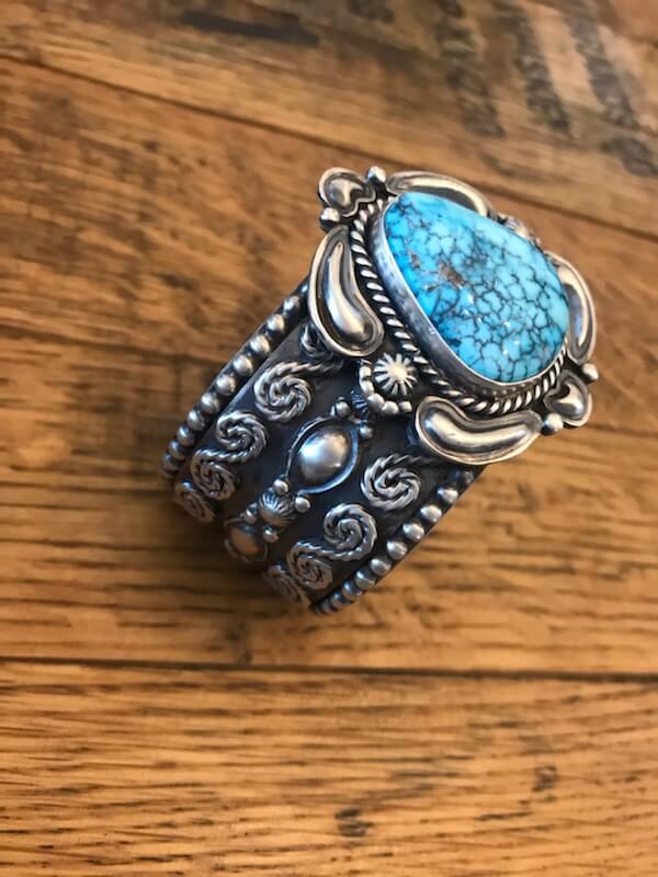 The Muirhead Turquoise Cuff-Bracelets & Cuffs-Calli Co., Turquoise and Silver Jewelry, Native American Handmade, Zuni Tribe, Navajo Tribe, Brock Texas