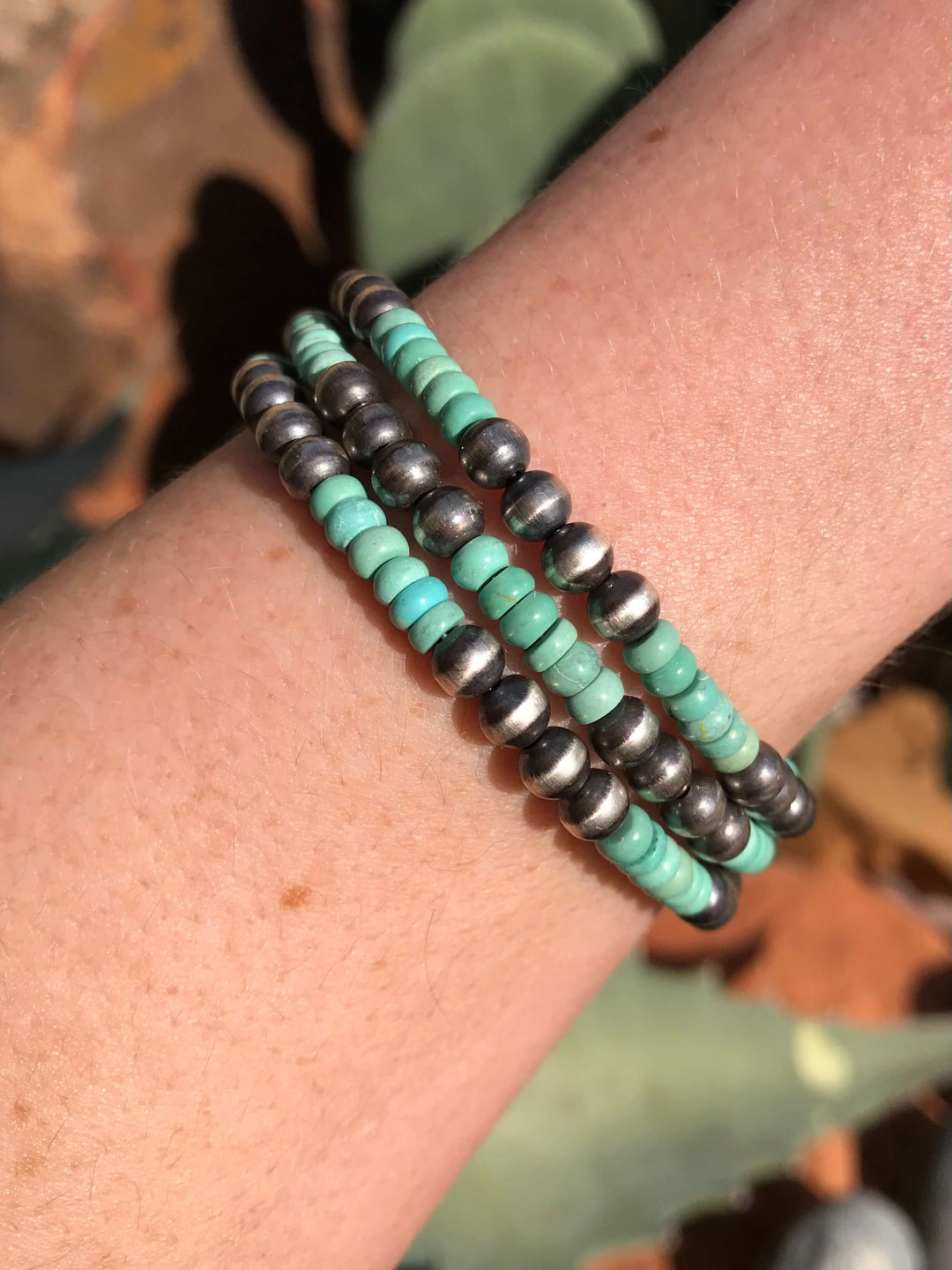 The Blaire Bracelet in Green Turquoise-Bracelets & Cuffs-Calli Co., Turquoise and Silver Jewelry, Native American Handmade, Zuni Tribe, Navajo Tribe, Brock Texas