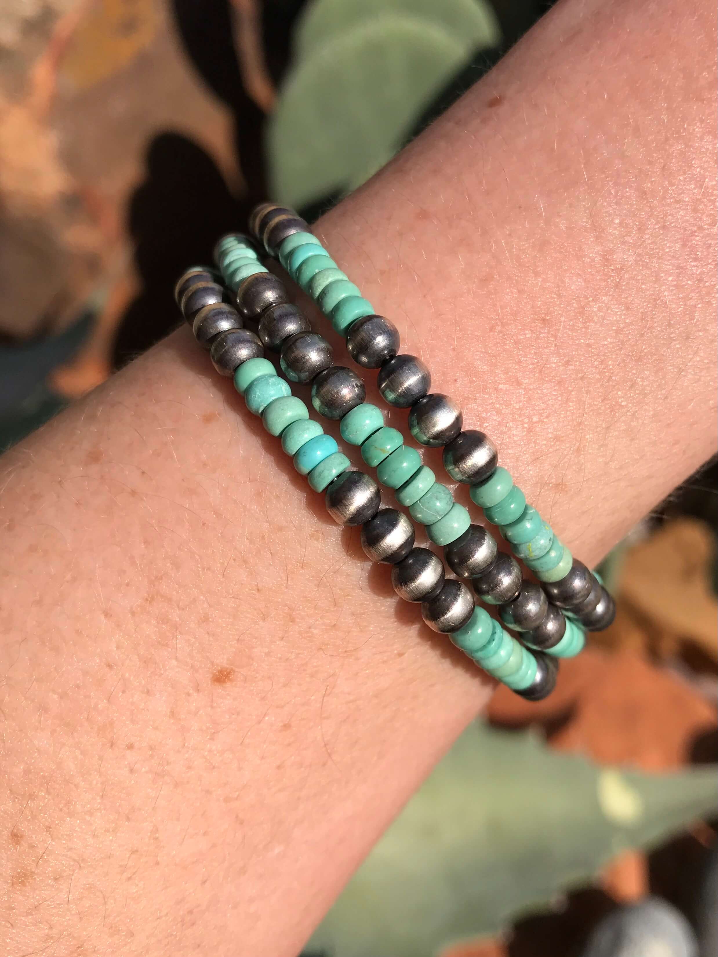 The Blaire Bracelet in Green Turquoise-Bracelets & Cuffs-Calli Co., Turquoise and Silver Jewelry, Native American Handmade, Zuni Tribe, Navajo Tribe, Brock Texas