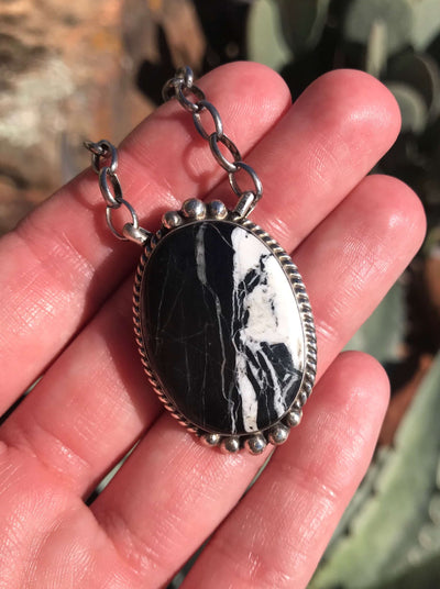 The McFadden White Buffalo Necklace, 7-Necklaces-Calli Co., Turquoise and Silver Jewelry, Native American Handmade, Zuni Tribe, Navajo Tribe, Brock Texas