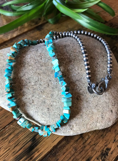 The Roaring Fork Necklace-Necklaces-Calli Co., Turquoise and Silver Jewelry, Native American Handmade, Zuni Tribe, Navajo Tribe, Brock Texas