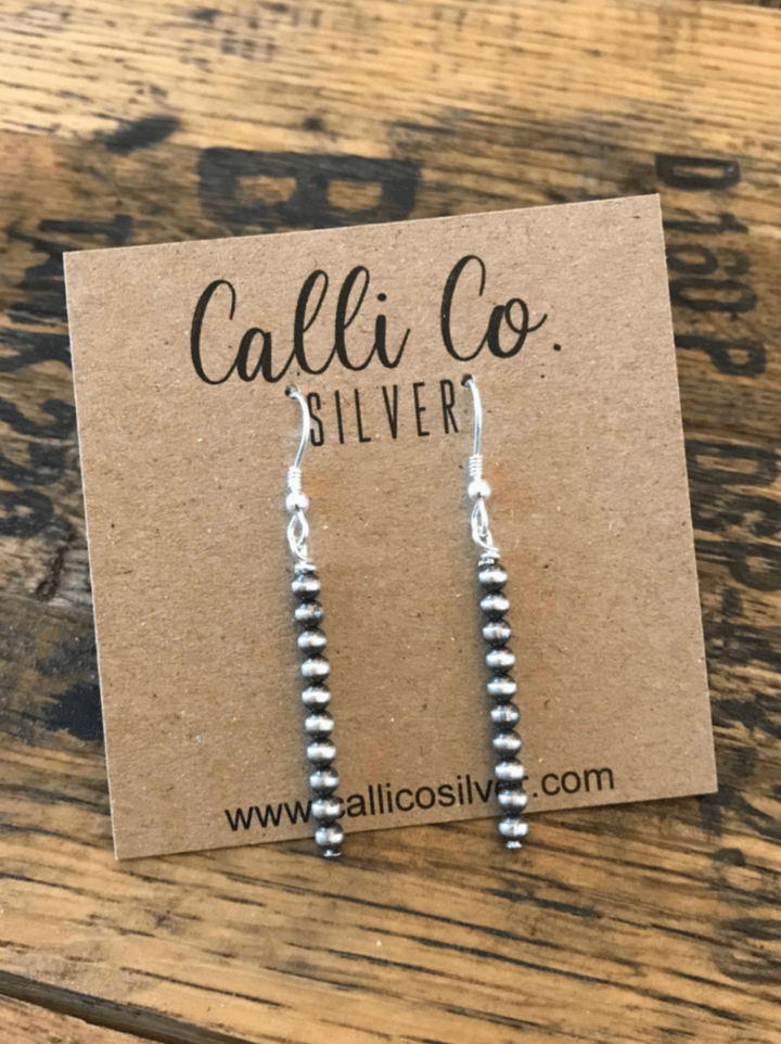 The Pearl Drop Earrings-Earrings-Calli Co., Turquoise and Silver Jewelry, Native American Handmade, Zuni Tribe, Navajo Tribe, Brock Texas