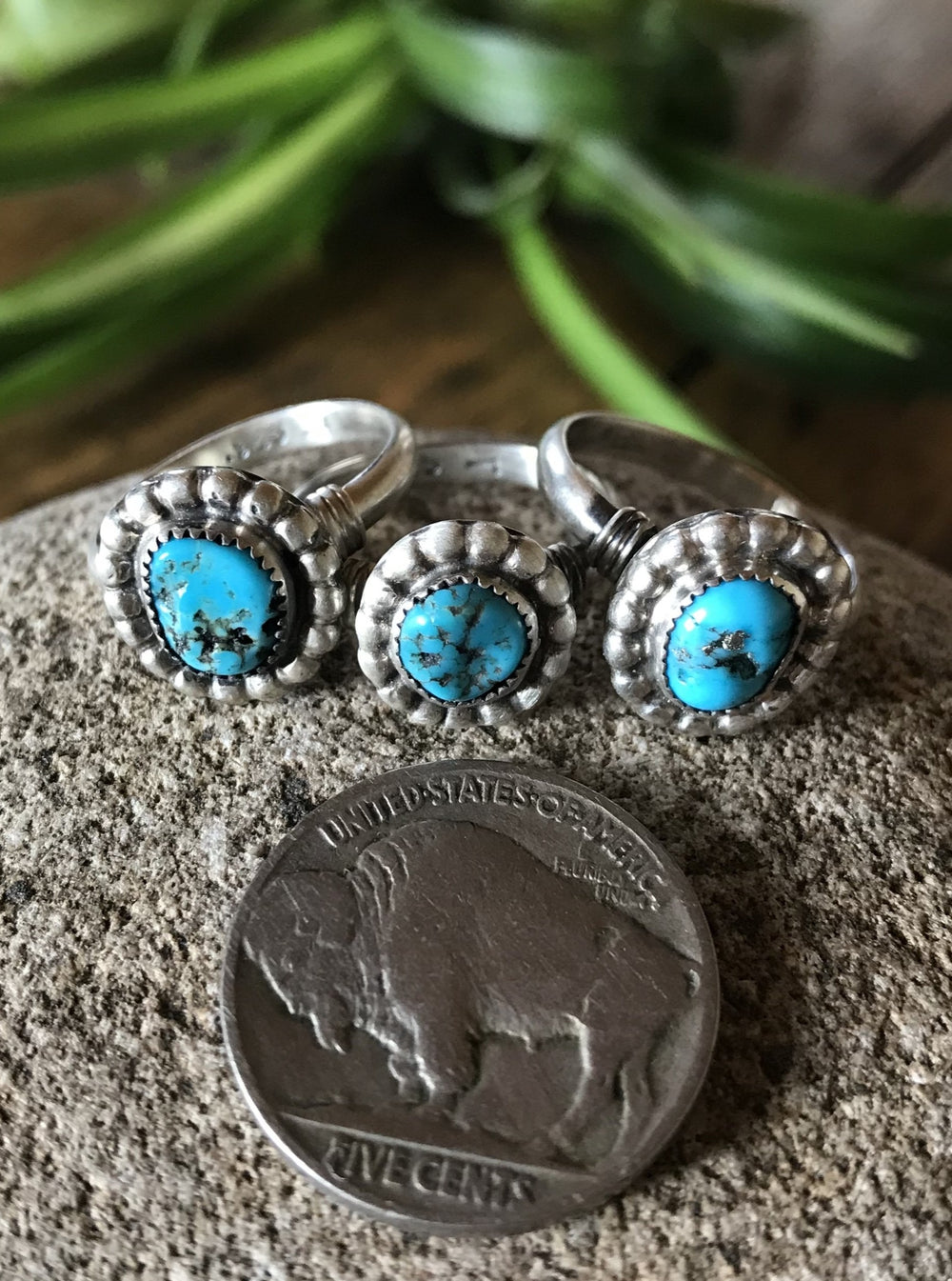 The Sweetie Turquoise Ring, 2-Rings-Calli Co., Turquoise and Silver Jewelry, Native American Handmade, Zuni Tribe, Navajo Tribe, Brock Texas