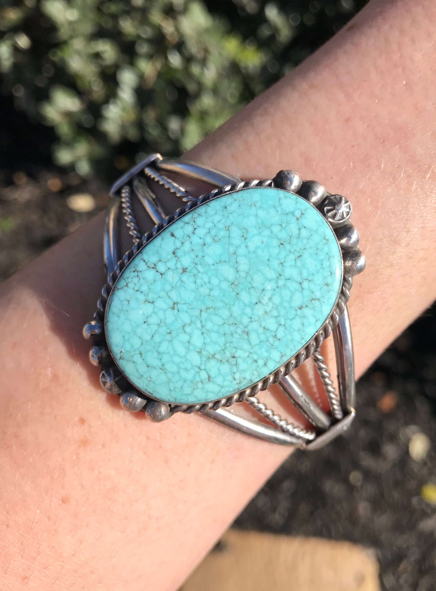 The Lafayette Number 8 Turquoise Cuff-Bracelets & Cuffs-Calli Co., Turquoise and Silver Jewelry, Native American Handmade, Zuni Tribe, Navajo Tribe, Brock Texas