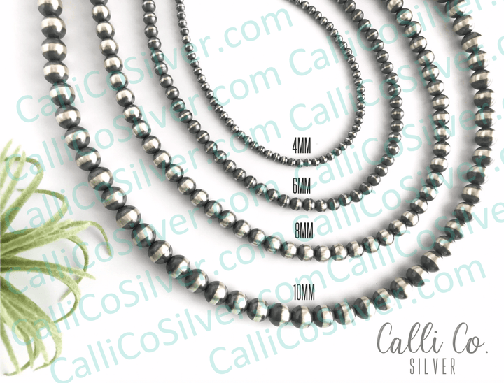 The Madison 8mm Pearl Necklace-Necklaces-Calli Co., Turquoise and Silver Jewelry, Native American Handmade, Zuni Tribe, Navajo Tribe, Brock Texas